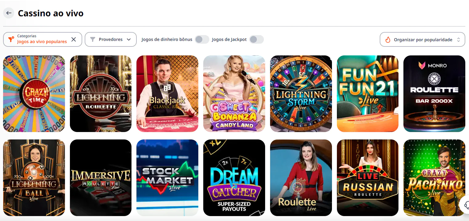 Monro Casino cassino ao vivo